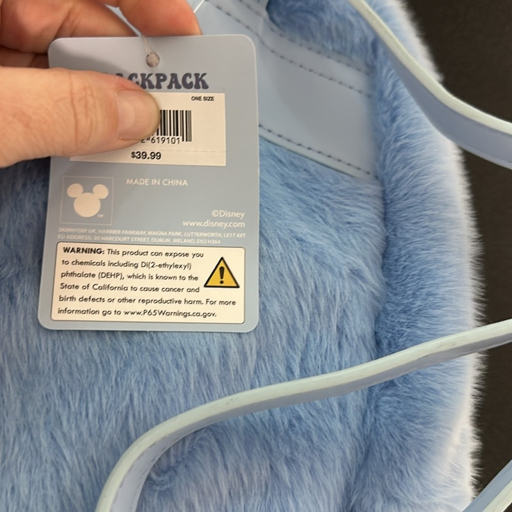 Disney fuzzy Stitch backpack nwt - Picture 2 of 2